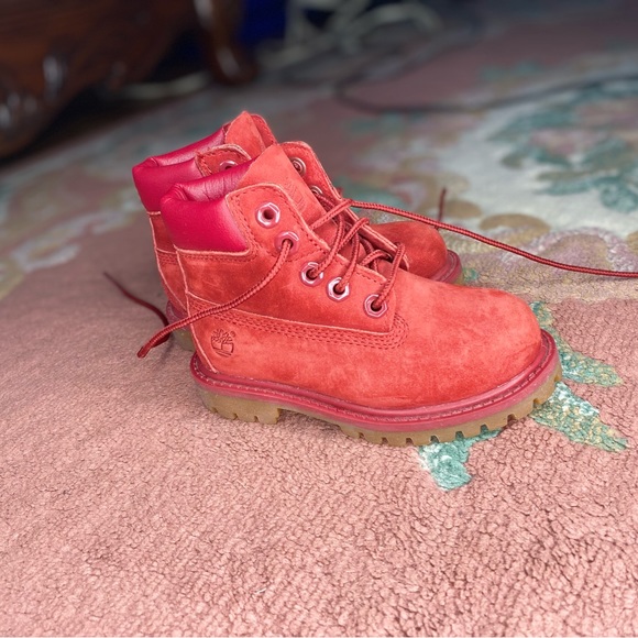 Size 7US Toddler Ruby Red Timberland Premium Boot - Picture 6 of 6
